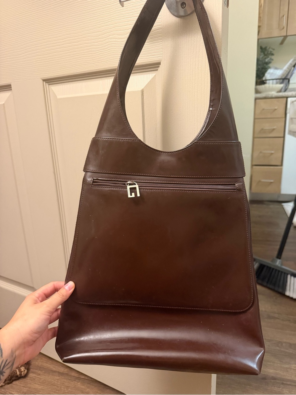 Gucci x tom ford long Brown Leather Shoulder Bag